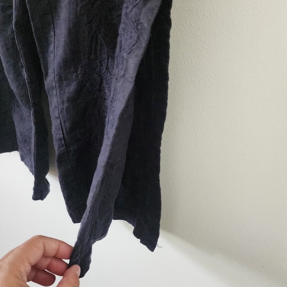 Johnny Was Renee Embroired Side Slit Palazzo Linen Pants Size XS - Picture 8 of 17